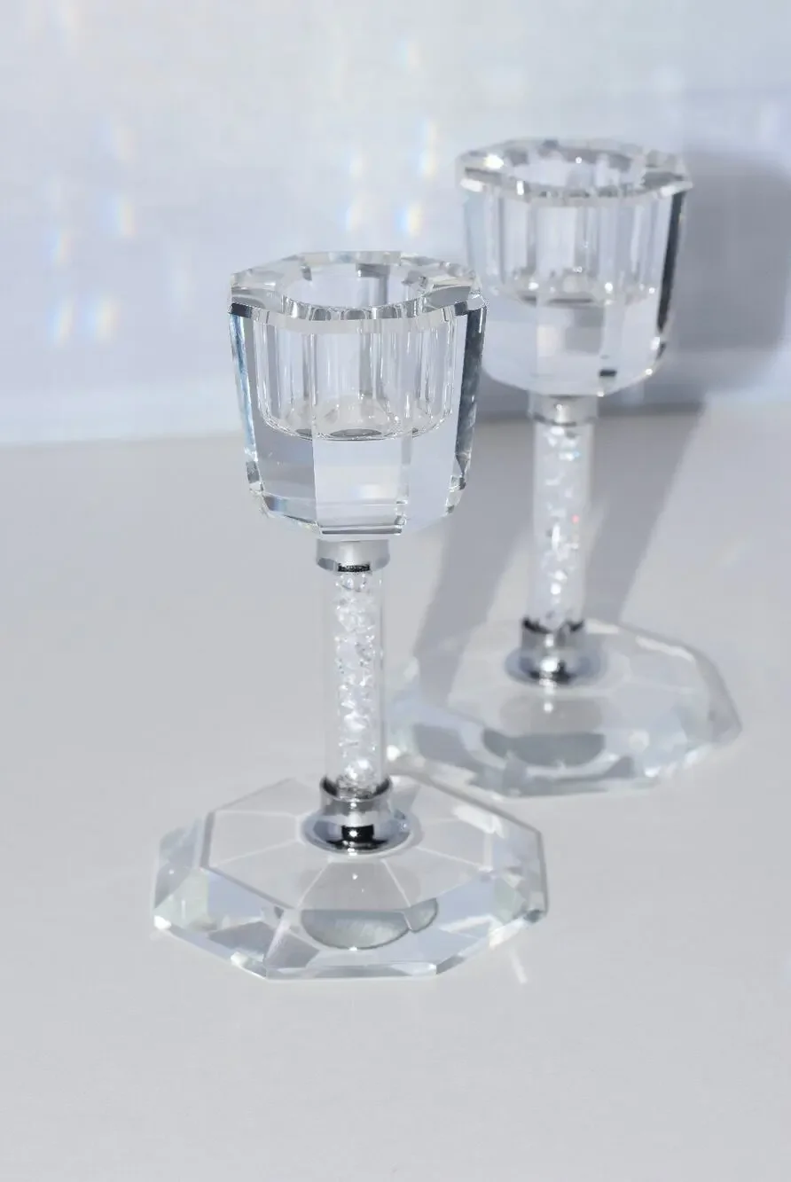 Lucien Piccard Crystal Clear Candlestick Pair 4